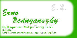 erno mednyanszky business card